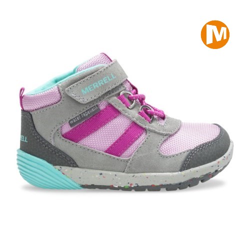 Merrell Bare Steps Ridge Jr Hiker Sneaker Kinder Grau/Rosa [DE-ANWRO]